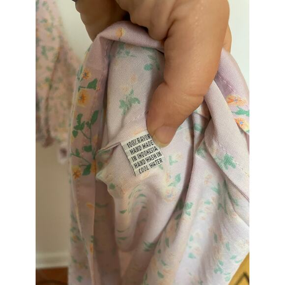 NWT Sokie Collective Side Shoulder Pouf Floral Puff Sleeve Ruched Midi Dress M - Picture 12 of 13